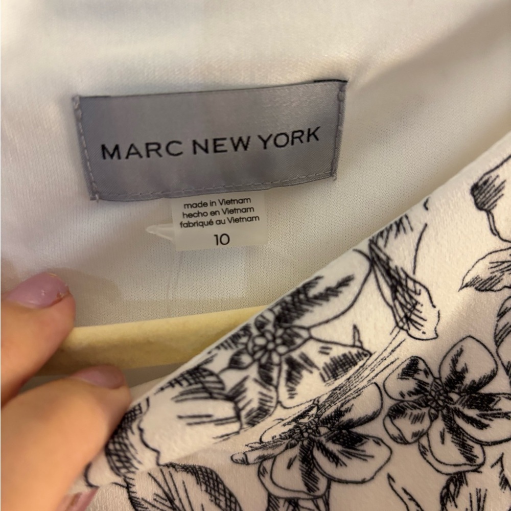 Marc New York Sleeveless Black & White Floral Midi Dresssz 10 NWT - Picture 6 of 11